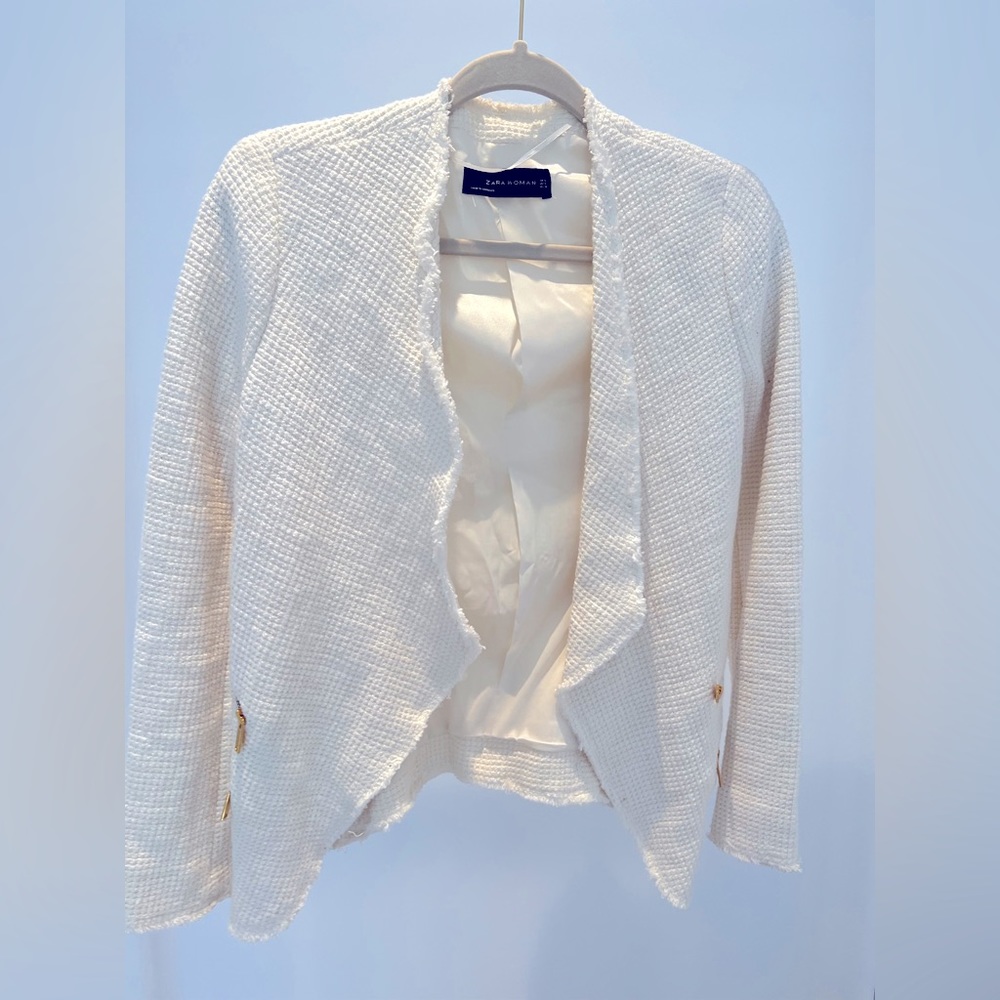 Women’s Open Knit Raw Finish Blazer by Zara